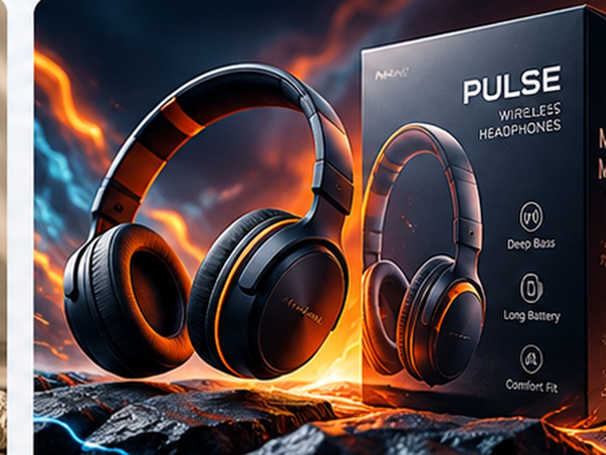 PulseGear e-commerce campaign concept featuring wireless headphones